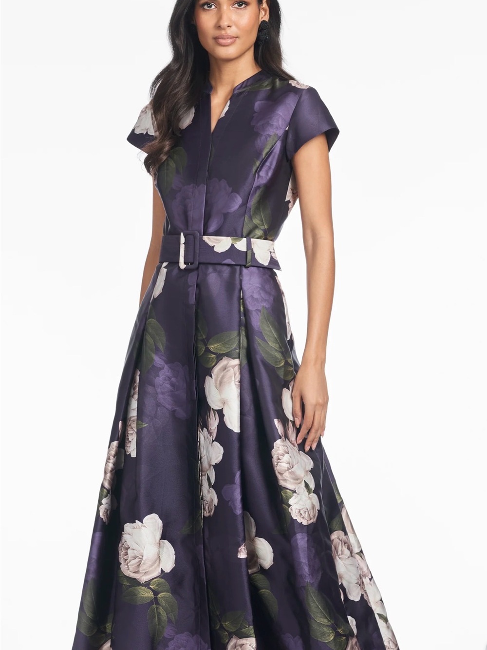 Sachin + Babi Marta Gown Twilight Blooms Belted Maxi Gown